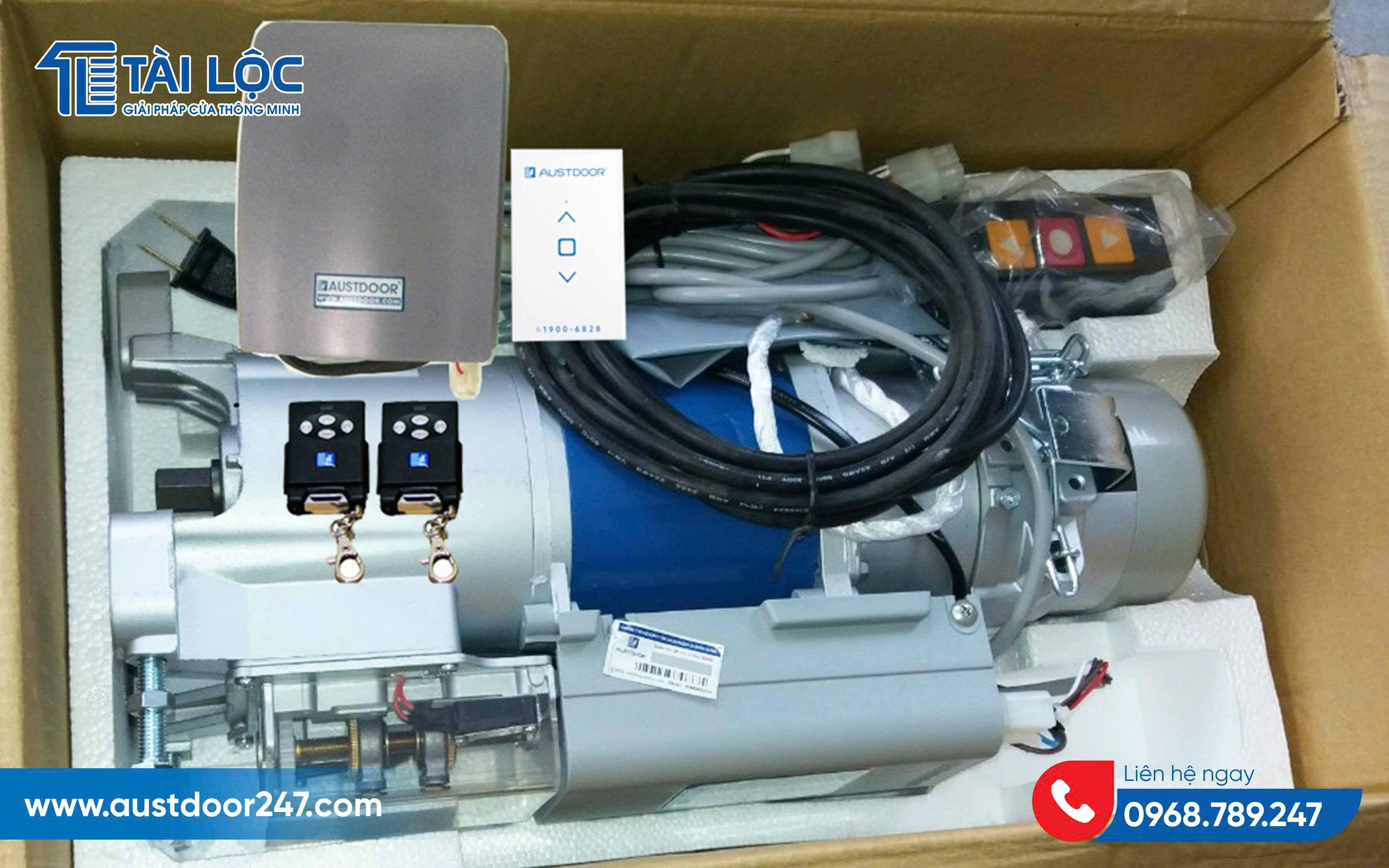 giá motor, bình lưu điện (UPS) và các phụ kiện cửa cuốn Austdoor
