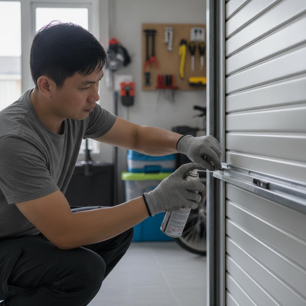 Bôi trơn ray cửa cuốn