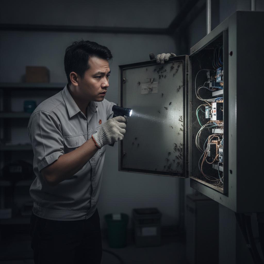 Hộp điều khiển bị côn trùng
