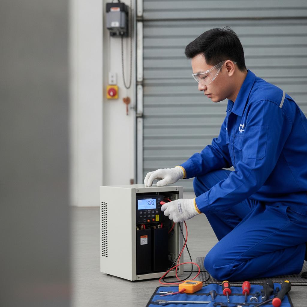 Xả điện bộ lưu điện cửa cuốn