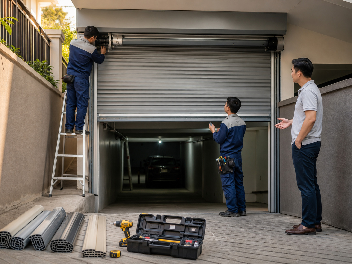 Lắp cửa cuốn tầng hầm