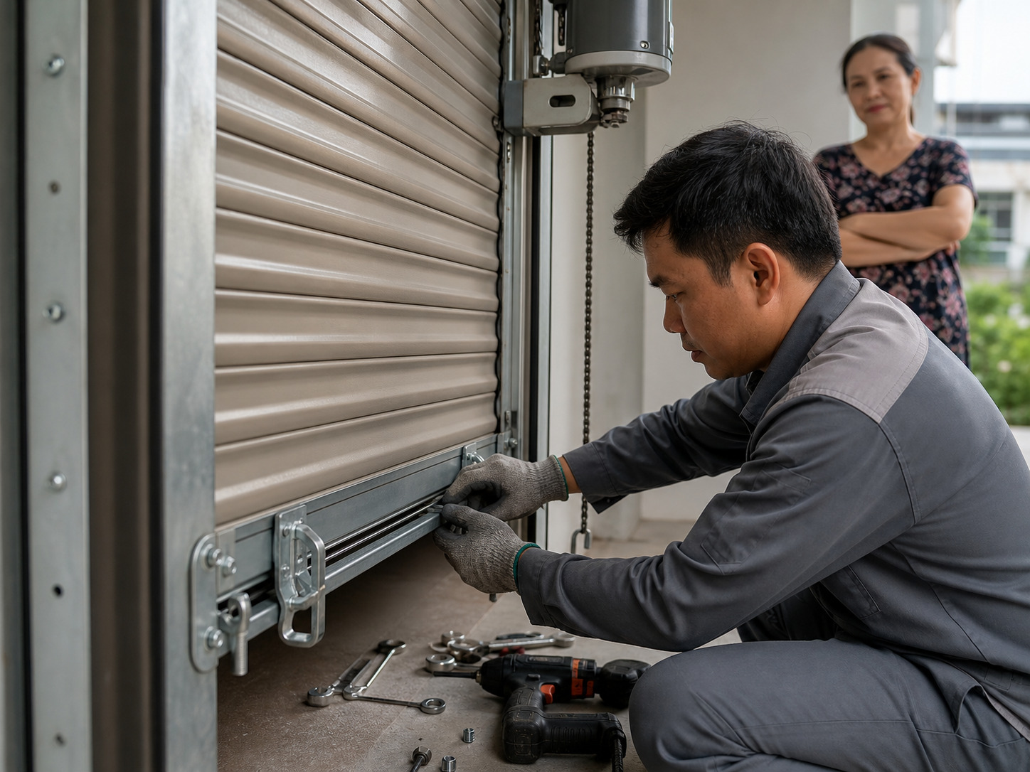 Bộ chống nâng cửa cuốn