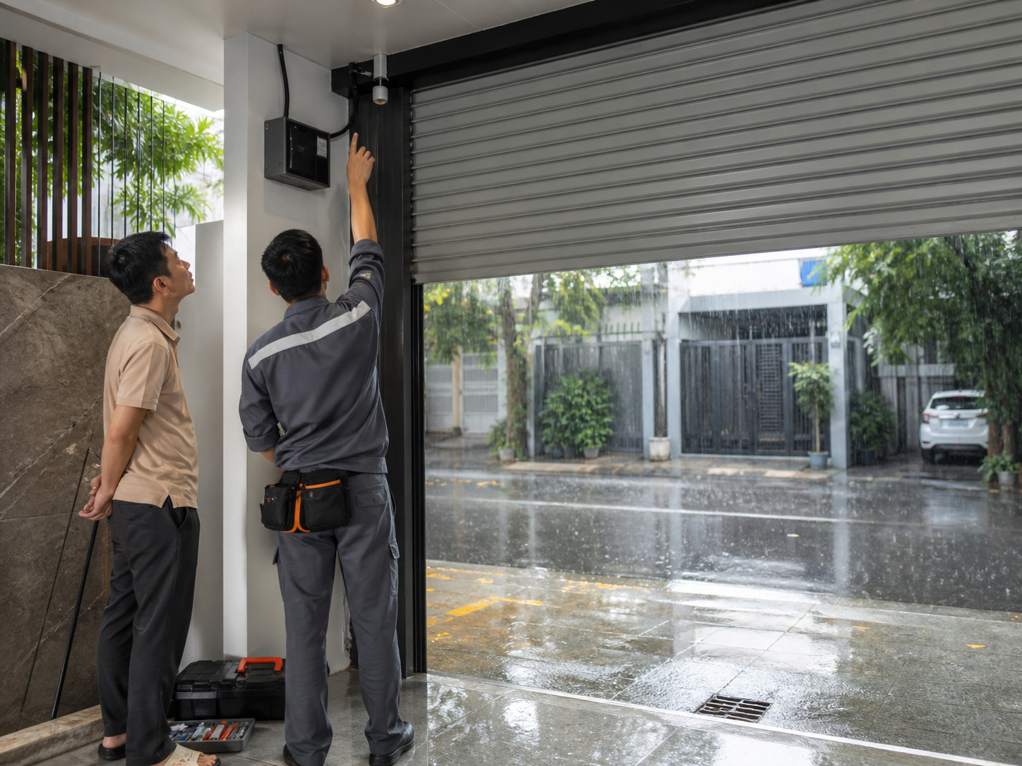 Cảm biến mưa cửa cuốn