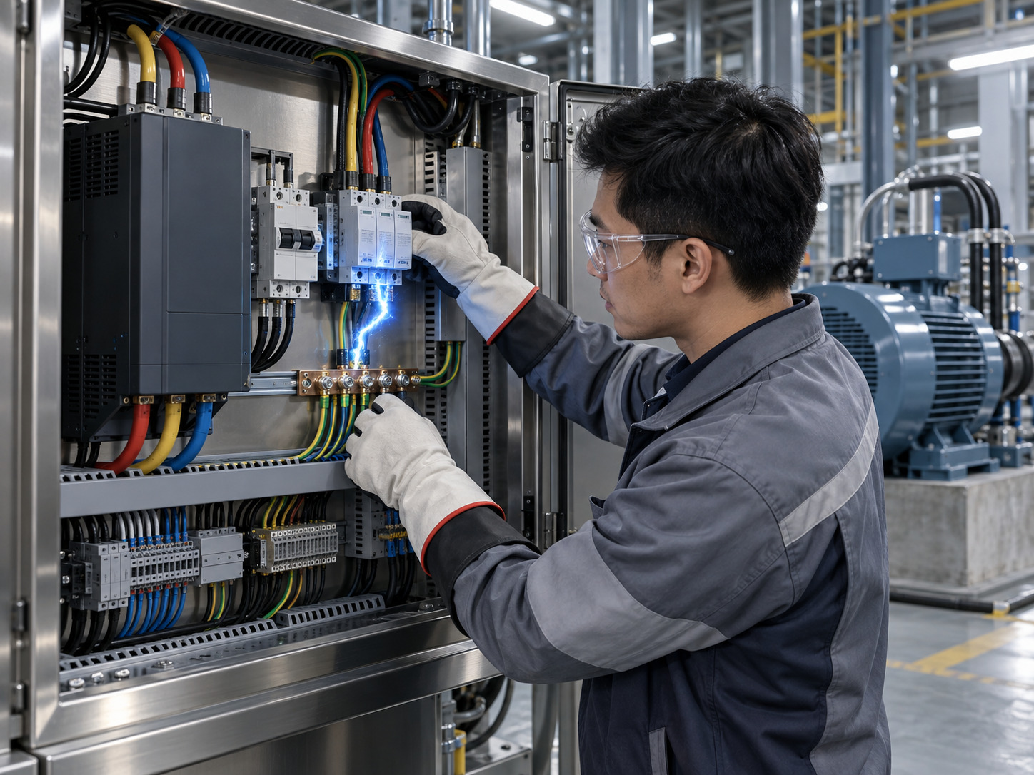Sơ đồ đấu nối SPD cho biến tần và tủ điện motor