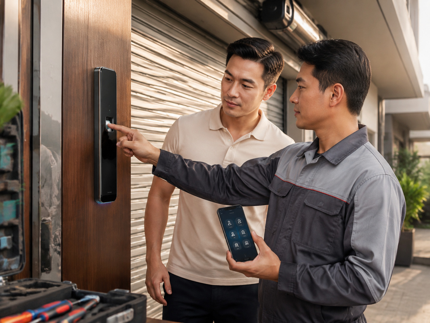 Khóa vân tay cửa cuốn