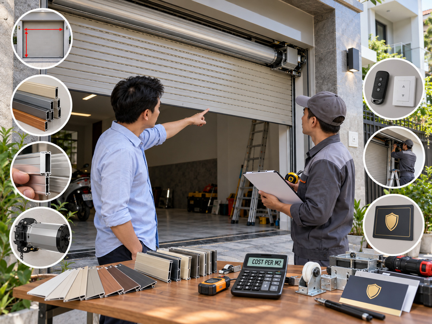 Cách tính giá cửa cuốn theo m2 và công thức ước tính chi phí thực tế