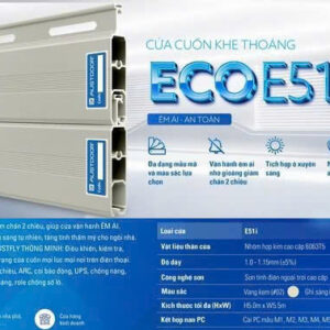 Cửa cuốn Austdoor E51i với nan nhôm khe thoáng giảm chấn hai chiều